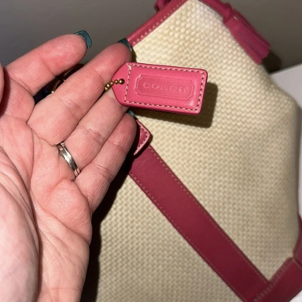 Vintage Coach Watermelon 🍉 Woven Leather Handbag GUC - Picture 10 of 11
